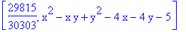 [29815/30303, x^2-x*y+y^2-4*x-4*y-5]